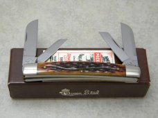 Schatt & Morgan Queen USA Bone 2002 Congress NKCA Club Knife NIB