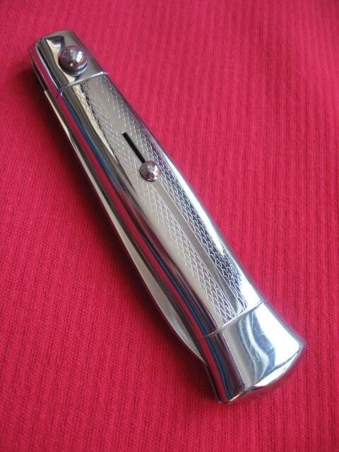 Vintage Italian All Metal Button Open/Close STILETTO Switchblade Knife - Mint !