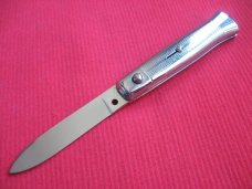 Vintage Italian All Metal Button Open/Close STILETTO Switchblade Knife - Mint !