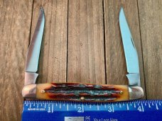 Canal Street Cutlery Muskrat Amber Carved Stag Bone 