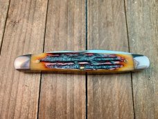 Canal Street Cutlery Muskrat Amber Carved Stag Bone 