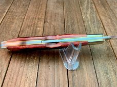 Ka-Bar 1988 Club Knife Mid-Lock 1 Blade Trapper Red Jigged Bone