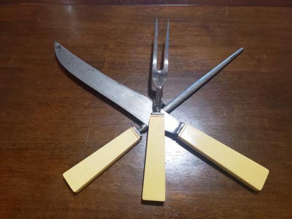 Vintage "The Robeson Cutlery Co - Shuredge" Carving Set - Rochester, NY 1901-1921