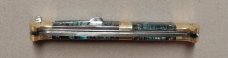 13" Double Eagle Picklock Switchblade with Abalone handles Damascus Blade.