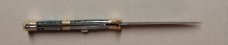 13" Double Eagle Picklock Switchblade with Abalone handles Damascus Blade.