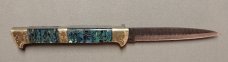 13" Double Eagle Picklock Switchblade with Abalone handles Damascus Blade.