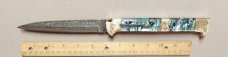 13" Double Eagle Picklock Switchblade with Abalone handles Damascus Blade.