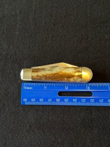 Case XX USA A6235 1/2 Appaloosa Bone Swell End Torpedo Jack Knife 1 Dot