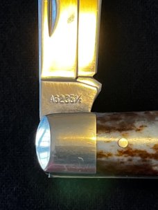 Case XX USA A6235 1/2 Appaloosa Bone Swell End Torpedo Jack Knife 1 Dot