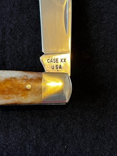 Case XX USA A6235 1/2 Appaloosa Bone Swell End Torpedo Jack Knife 1 Dot