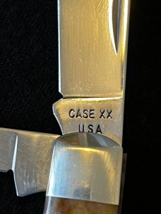 Case XX USA A6235 1/2 Appaloosa Bone Swell End Torpedo Jack Knife 1 Dot