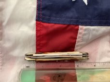 1st Generation 1984 Bulldog Brand Stockman “Ohio Tobacco King” Blade Etch w Rare Redish Stag Handles