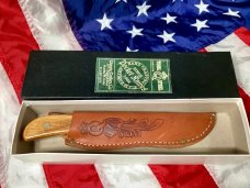 Queen Fixed Blade 4180 Knife w/ Attractive Fancy Wood Handles -NOS