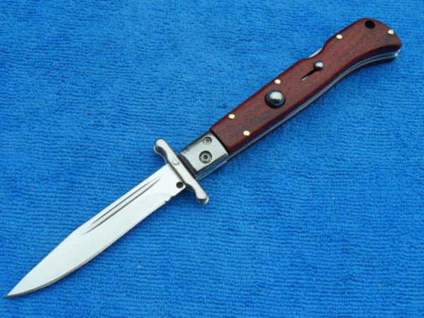 New 9" Roma style Swinguard Switchblade knife Wood handles