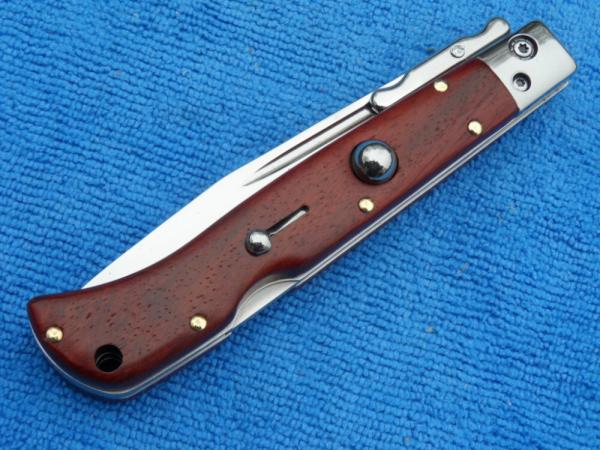 New 9" Roma style Swinguard Switchblade knife Wood handle II