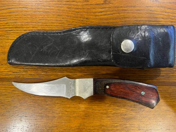 Parker-Edwards Trailing Point Hunting Knife w/Stainless Steel Blade & Pakkawood Scales A175SP  12
