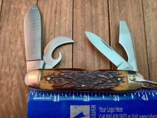 Primble Belknap HDW Scout Knife Antique Green Bone #3335