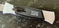 Black Finger 777 Automatic Out The Front (OTF) Switchblade Knife, Italy, Unused 