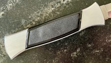 Black Finger 777 Automatic Out The Front (OTF) Switchblade Knife, Italy, Unused 