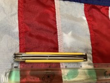 Vintage Ka-Bar ka bar Trapper Knife w/ Yellow Derlin Handles +Dog Head Shield -NOS