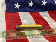 Vintage Ka-Bar ka bar Trapper Knife w/ Yellow Derlin Handles +Dog Head Shield -NOS