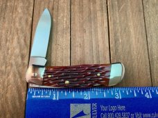 A.G. Russell Small Lockback Brown Jigged Bone Lowell Ark USA 2003