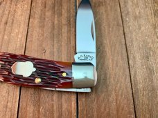 A.G. Russell Small Lockback Brown Jigged Bone Lowell Ark USA 2003