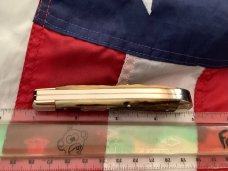Vintage Hand Made Bulldog Brand 3 & 7/8” Trapper w/ Great Deep Stag Handles -NOS