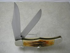 Case XX USA 2018 Bone Stag 6.5265 Folding Hunter Knife w/Leather Pouch