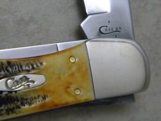 Case XX USA 2018 Bone Stag 6.5265 Folding Hunter Knife w/Leather Pouch