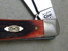 Case XX USA 2010 Barn Wood Bone Trapper Knife w/Leather Pouch