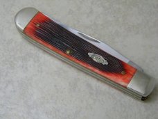 Case XX USA 2010 Barn Wood Bone Trapper Knife w/Leather Pouch