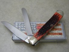 Case Brothers Cutlery Co 6254 Dark Red Bone Trapper Knife NIB