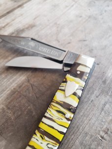 J Lauderdale Cutlery - Solingen, Germany - 1980's Widow Creek - Marbled Tiger Stripe Stockman - RARE