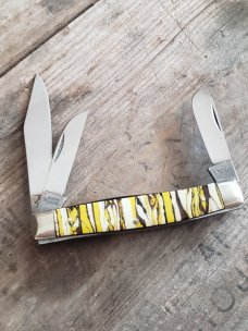 J Lauderdale Cutlery - Solingen, Germany - 1980's Widow Creek - Marbled Tiger Stripe Stockman - RARE