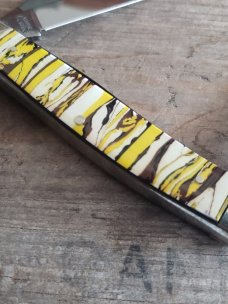 J Lauderdale Cutlery - Solingen, Germany - 1980's Widow Creek - Marbled Tiger Stripe Stockman - RARE