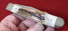 MINT PARKER CUT. CO. K-734 GENUINE STAG ONE BLADE TRAPPER c1978-1983 ( CHECK OR MONEY ORDER )