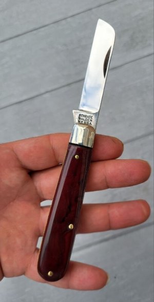 Schrade Walden NY USA 175 Knife, Faux Amber Handles