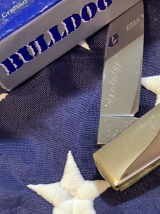 2007 Bulldog Brand PROTOTYPE Single Blade Barlow w/ Flashy Mother of Pearl Handles -NOS