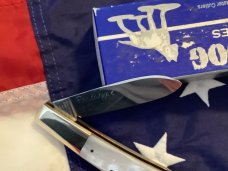 2007 Bulldog Brand PROTOTYPE Single Blade Barlow w/ Flashy Mother of Pearl Handles -NOS