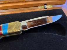 Brian Yellowhorse Customized Buck 110 Ltd Ed Navajo Inlaid "Texas Lone Star" LockBack Knife SN#31/50