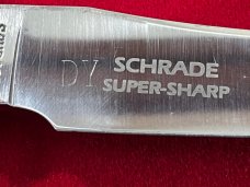 David Yellowhorse Custom Schrade Super-Sharp 160 OT Navajo Inlaid Knife in Deluxe Wood Display Case