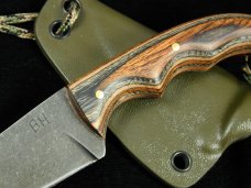 Brian Hendrickson Custom 2023 Neck Knife Black Stonewash 8670 Carbon Steel With Kydex Sheath USA