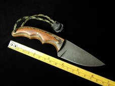 Brian Hendrickson Custom 2023 Neck Knife Black Stonewash 8670 Carbon Steel With Kydex Sheath USA