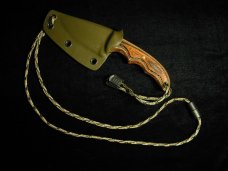 Brian Hendrickson Custom 2023 Neck Knife Black Stonewash 8670 Carbon Steel With Kydex Sheath USA