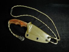Brian Hendrickson Custom 2023 Neck Knife Black Stonewash 8670 Carbon Steel With Kydex Sheath USA