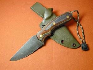 Brian Hendrickson Custom 2023 Hunter Knife Black Stonewash 8670 Carbon Steel With Kydex Sheath USA