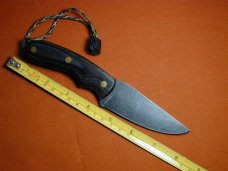 Brian Hendrickson Custom 2023 Hunter Knife Black Stonewash 8670 Carbon Steel With Kydex Sheath USA