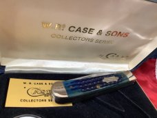 Case xx 1997 Trapper Knife w/ Great Blue Bone Handles +1946 Walking Liberty Half Dollar -NOS & Minty