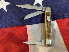 Vintage J A Henckels Small Stockman Knife w/ Nice Stag Handles -NOS